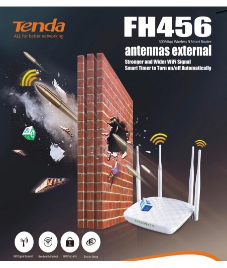 Point d'accès Tenda FH456 - 300 mbs-WiFi haute puissance Tenda FH456 802.11n